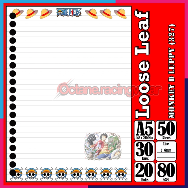 

Loose Leef Leaf A5 Isi 50 Lembar Binder Karakter Anime Monkey D Luppy Mugiwara Nami One PieceTerbaru Polos refil Refill Vol-31