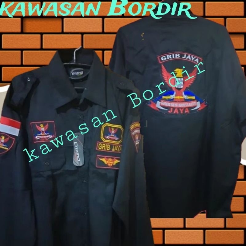 Terbaru kemeja ormas grib jaya seragam ormas grib jaya baju ormas grib jaya kemeja grib jaya full bo