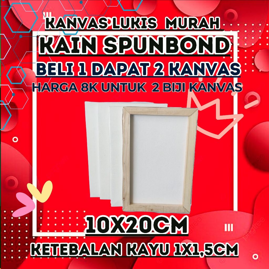 kanvas lukis10x20cm murah BELI 1 DAPAT 2 KANVAS, kain spunbond tipis
