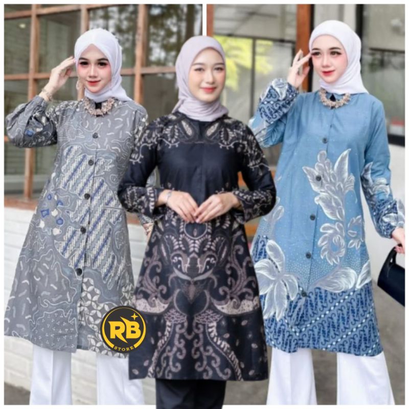 Tunik Batik Wanita Baju Batik Fashion Muslim Busui Friendly