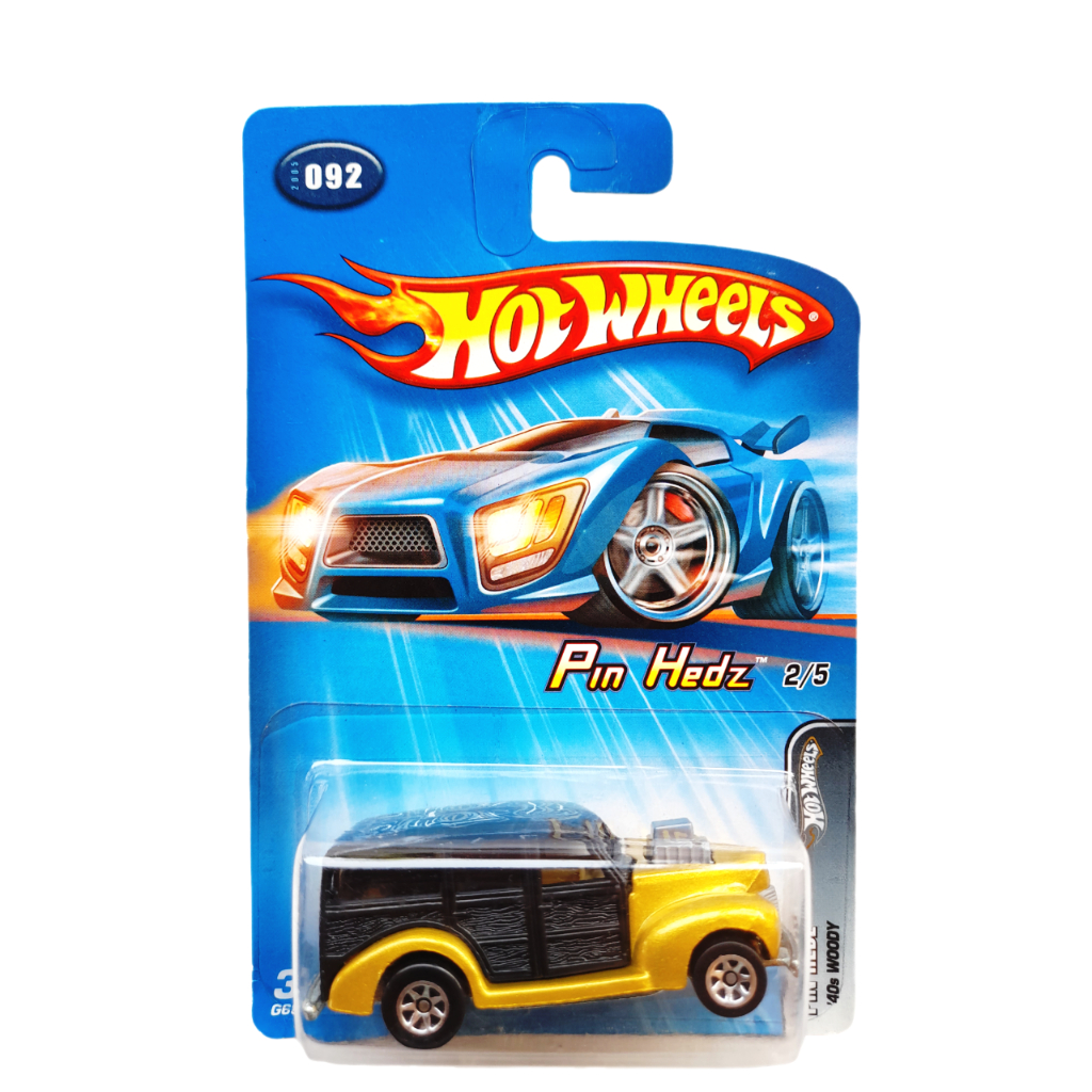 Hot Wheels Pin Hedz Series 40s Woodie Black Gold