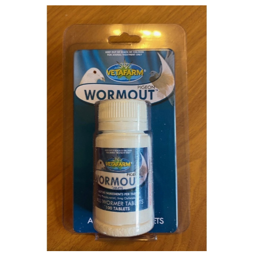 WORMOUT PLUS VETAFARM OBAT CACING BURUNG MERPATI BALAP KOLONG HARGA PER BUTIR ECERAN