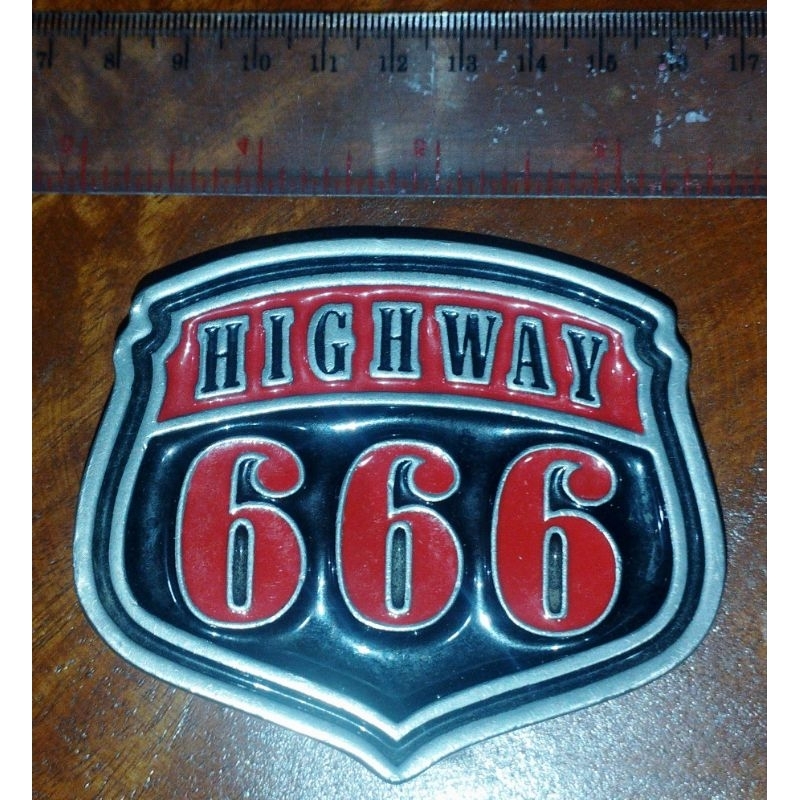 Kepala Gesper/Ikat Pinggang/Belt Buckle - FOURSPEED METALWERKS SYMBOL Series - HIGHWAY 666