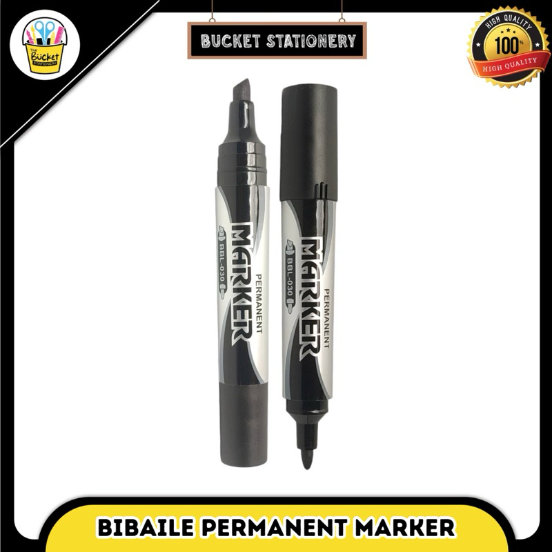 

permanent marker BBL-030-2 spidol permanen bibaile hitam/biru/merah, per pack isi 2pc