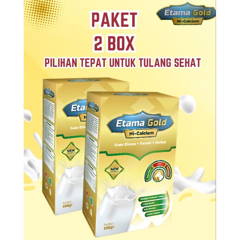 

( 2 BOX ) Etama Gold Susu Etawa Plus Gamat Rekomendasi Ilmiah Atasi Nyeri Sendi & Tulang