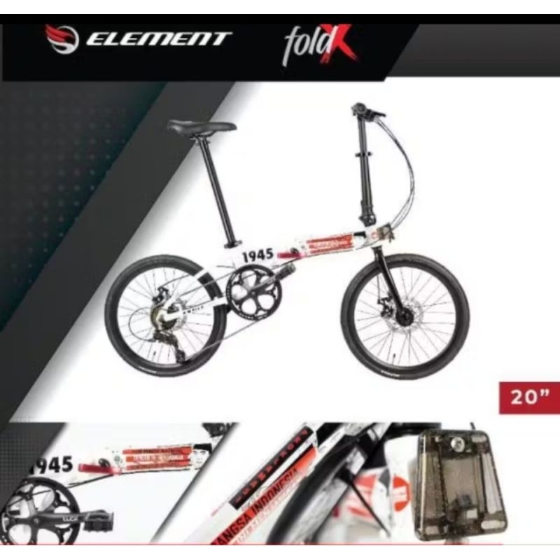 FREE TAS 200RB SEPEDA LIPAT 20 ELEMENT FOLDX FOLD X LITE FULL ALLOY 8 SPEED EDISI I LOVE INDONESIA