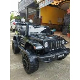 Mainan Mobil Aki Jeep Rubicon Ban Karet 4WD 4 Dinamo 12V ORIGINAL YUKITA Mobil Remote Anak SHP VOLTA