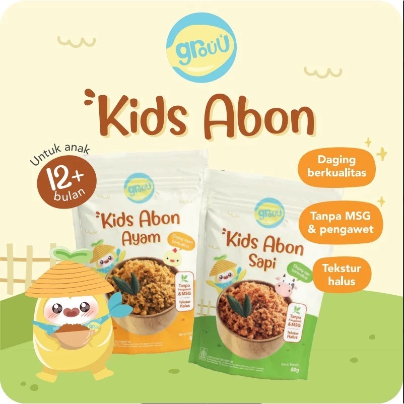 

Grouu - Abon Ayam & Sapi (cocok untuk 12+ Bulan) - Snack Anak, No MSG TEKSTUR LEBIH PADAT DIBANDING ABON MPASI LAINNYA