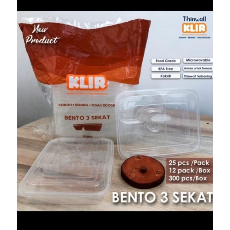 THINWALL 3 SEKAT/BENTO 3 SEKAT/KOTAK MAKAN SEKAT 3