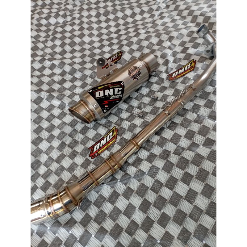 terlaris... knalpot original DNC tipe proliner for motor bebek Jupiter Supra 125 Vega Revo dll inlet