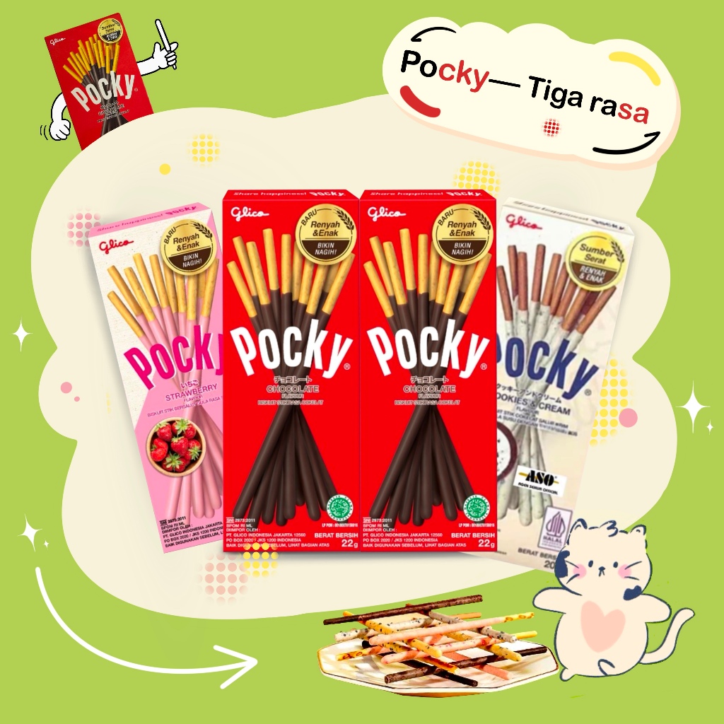 

20g *10pcs Glico Pocky Chocolate & Strawberry & cookies cream Stick Biscuit & Matcha