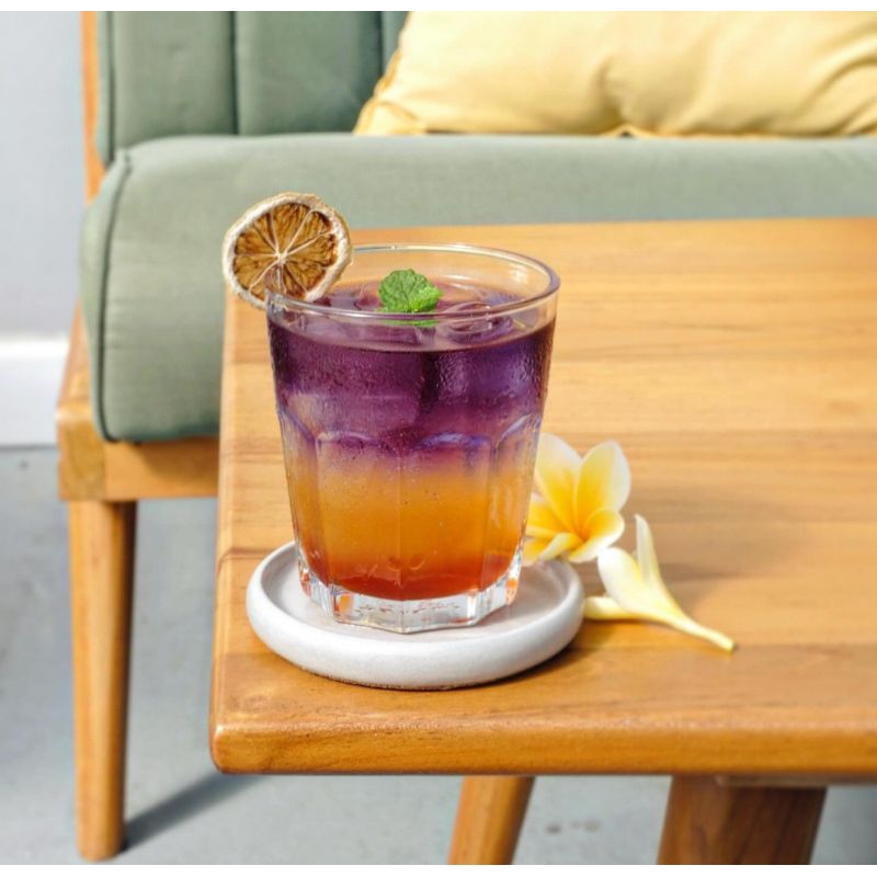 1 set (6 pcs) Gelas kaca 200ml Gelas Kopi Gelas Puding Rocks Glass High Old Fashionated Glass