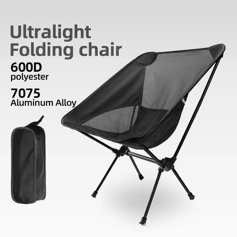 KURSI LIPAT CAMPING OUTDOOR / KURSI LIPAT BULAT / KURSI LIPAT PANTAI / MOON FOLDING CHAIR PORTABLE O
