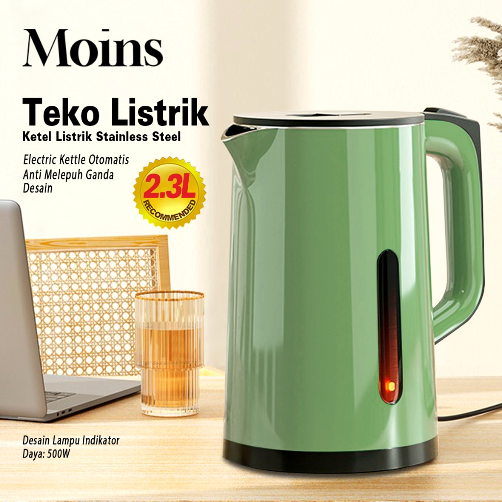 Teko Listrik 2.3L Stainless Steel Electric Kettle Pemanas Air Electric Kettle Besar Otomatis-SR-D23