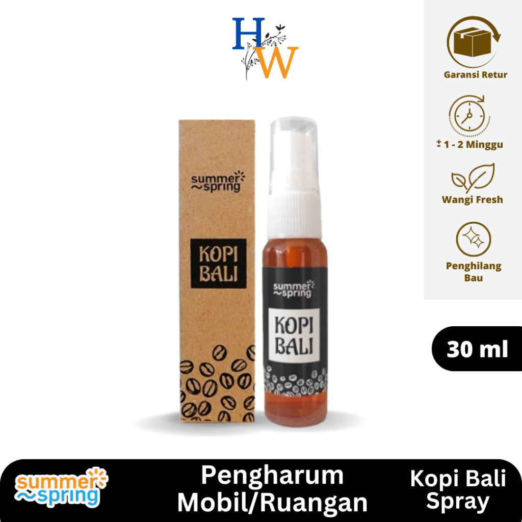 Summerspring Kopi Bali Semprot 30ml Pengharum Kamar Tidur Aromaterapi Pewangi Kamar Mandi Tahan Lama