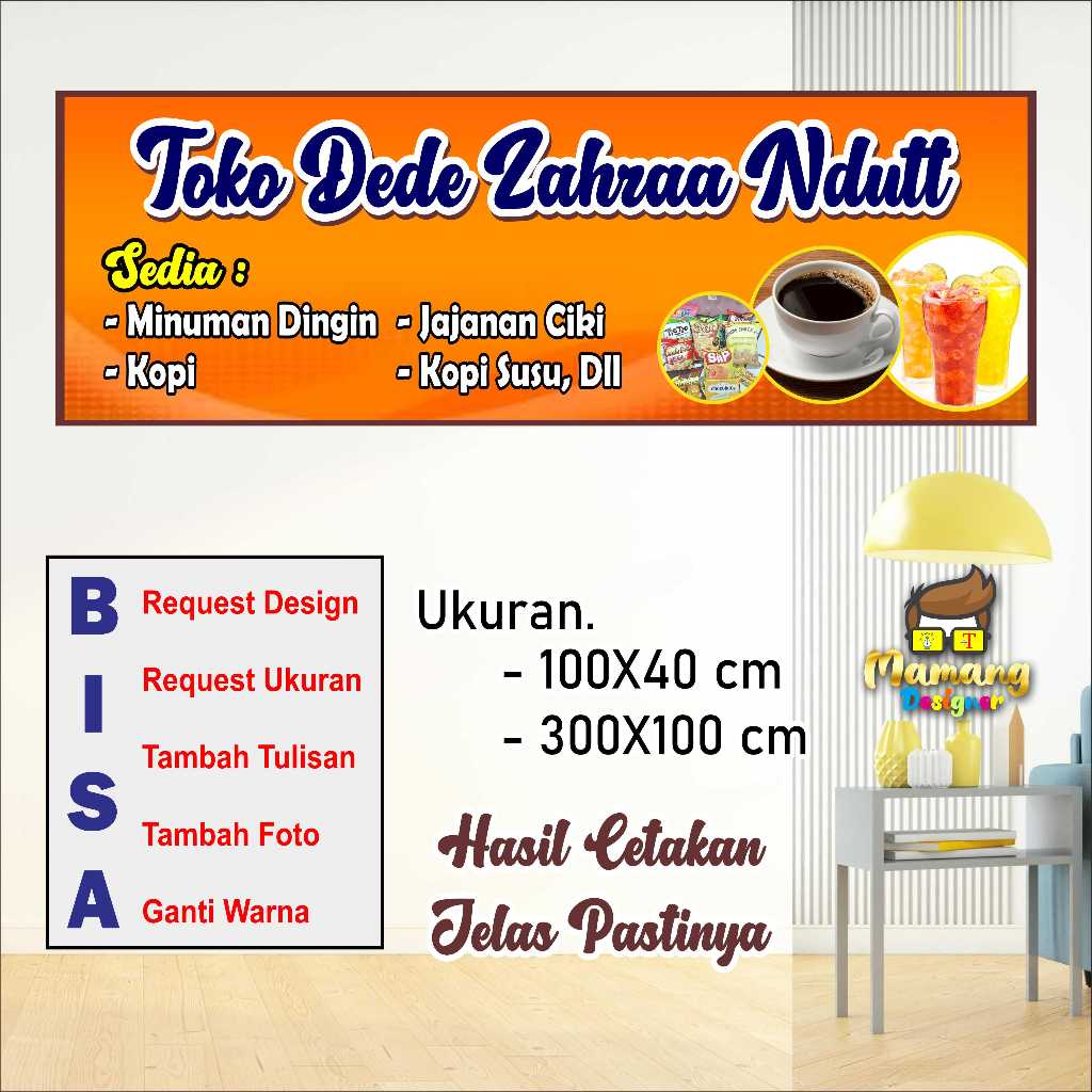 Spanduk Banner Custom Jajanan Minuman dan Makanan Keren bb