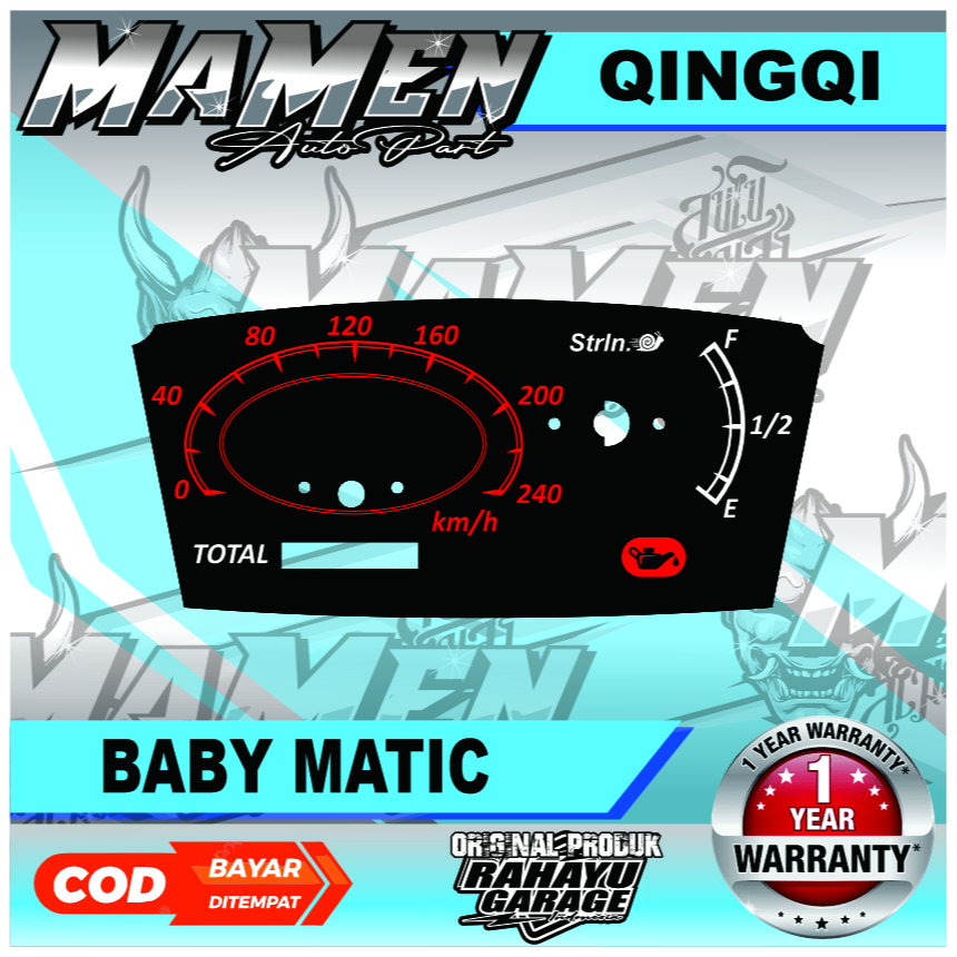 PAPAN SPEEDOMETER CUSTOM QINGQI BABY MATIC