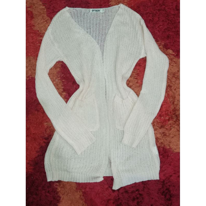 peach long cardigan — preloved thrift fairycore grunge emo cottagecore vintage y2k coquette goth