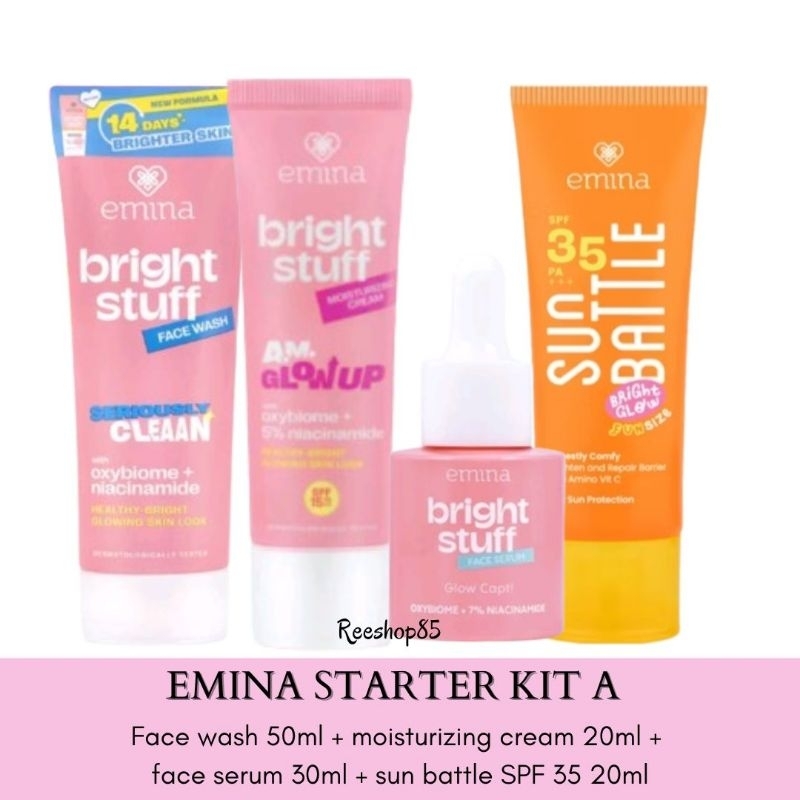 EMINA Bright Stuff Series Starter Kit 1 Paket Lengkap Skincare Remaja Mencerahkan