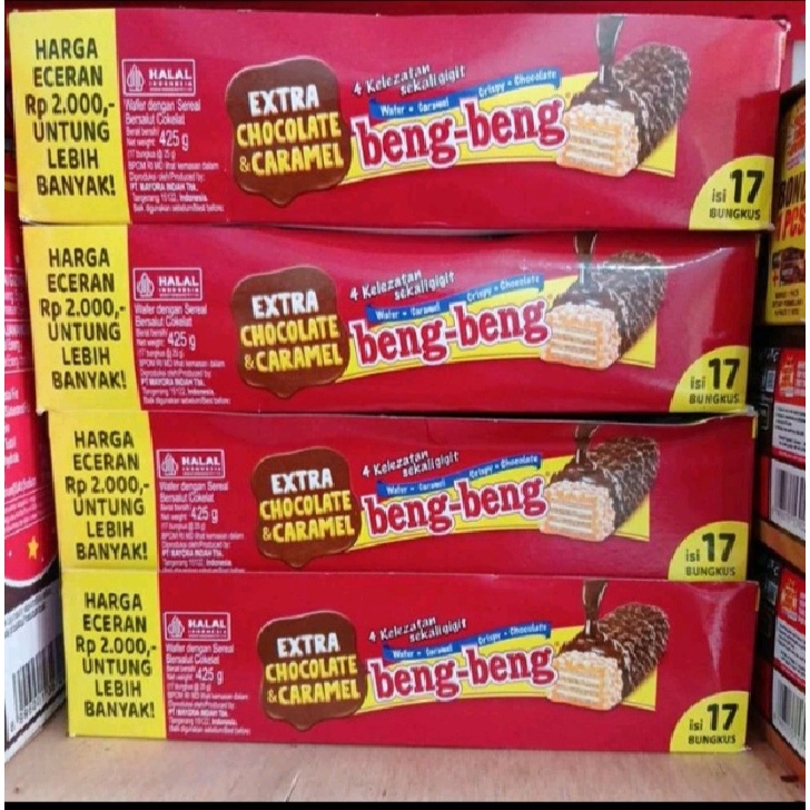 

Beng-Beng Chocolato & Caramel 1Pack isi 17 bungkus