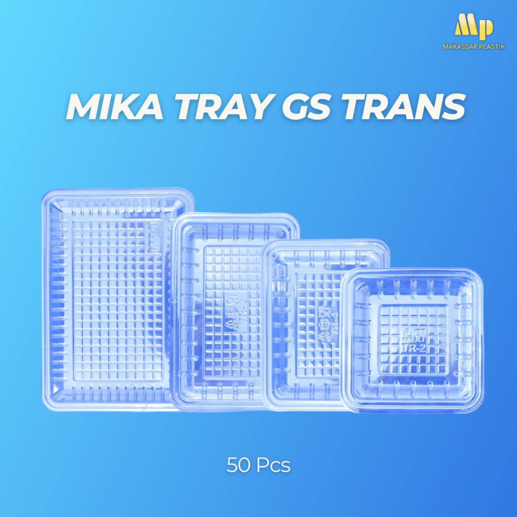 MIKA TRAY GS TRANS / TRAY PLASTIK / MIKA MAKANAN @50 PCS