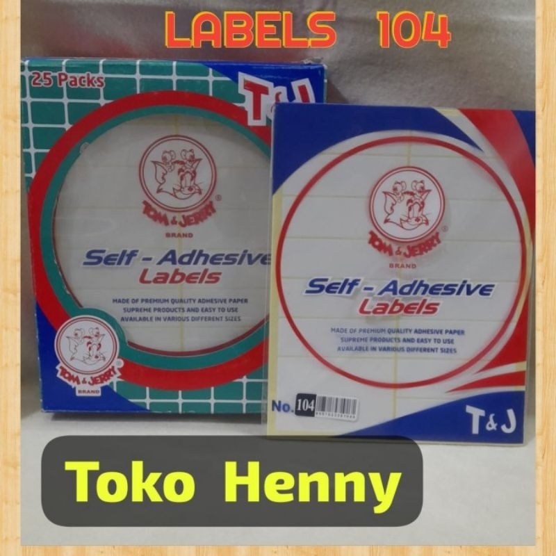 

LABEL TOM & JERRY 104.....1 pak isi 10 Lembar