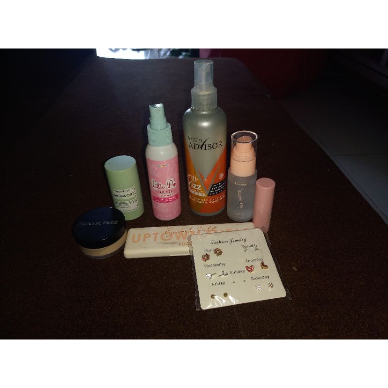 Preloved Skincare & Makeup UNDER 50K | Skintific Mugwort Clay Mask, Luxcrime Setting Spray, Anting, 