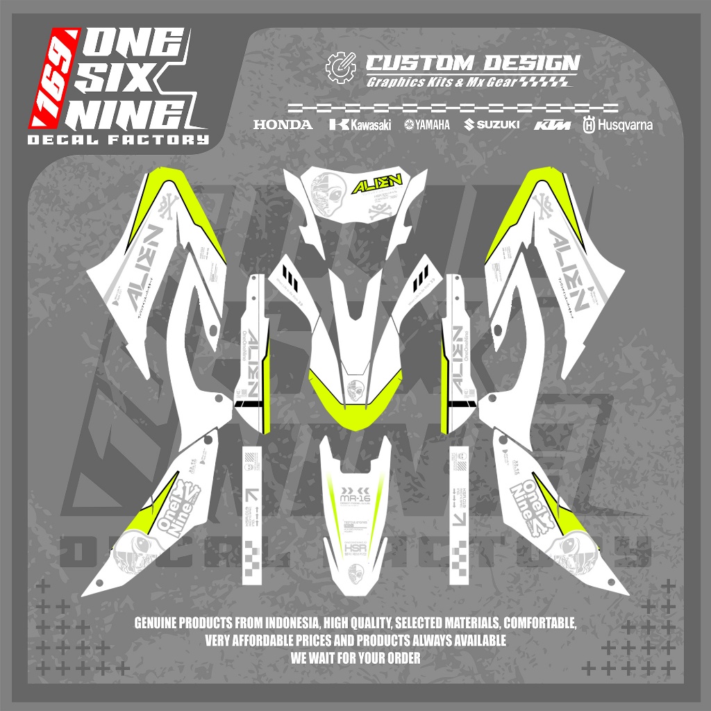 Decal Wr 155 Putih List Stabilo Simple Free Custom Design - Decal Wr 155 Premium