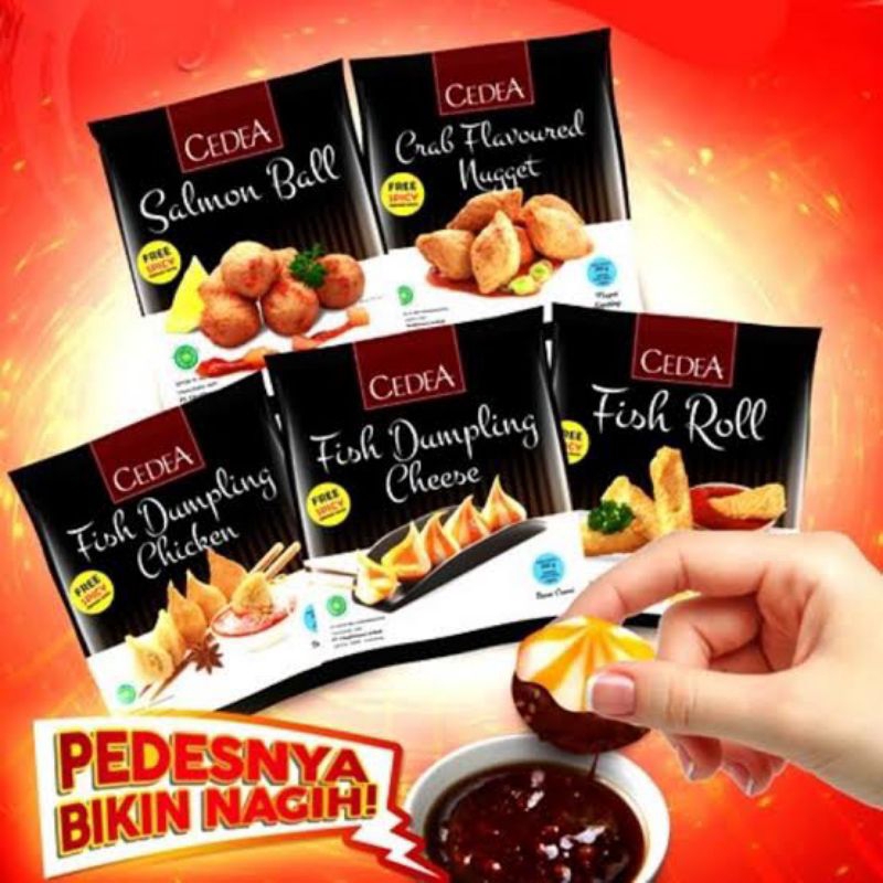 

CEDEA 200GRAM DUMPLING AYAM/DUMPLING KEJU/FISHROLL/CRABSTIK/NUGET KEPITING