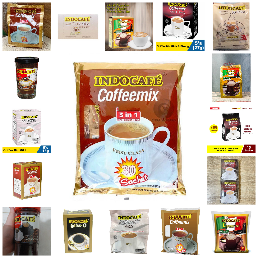 

Indocafe Varian Kemasan Rasa Coffeemix Minuman Bubuk Kopi Instan Coffee Mix Powder Drink Cappuccino