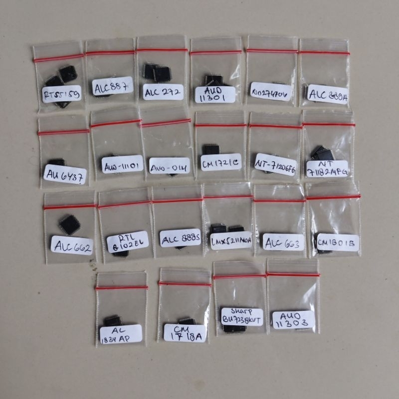 IC Panel RTS5159/ALC887/ALC272/AUO11301/N027470V/ALC889A/AU6437/AUO11101/AUO-014/CM1721C/NT71206FG/N