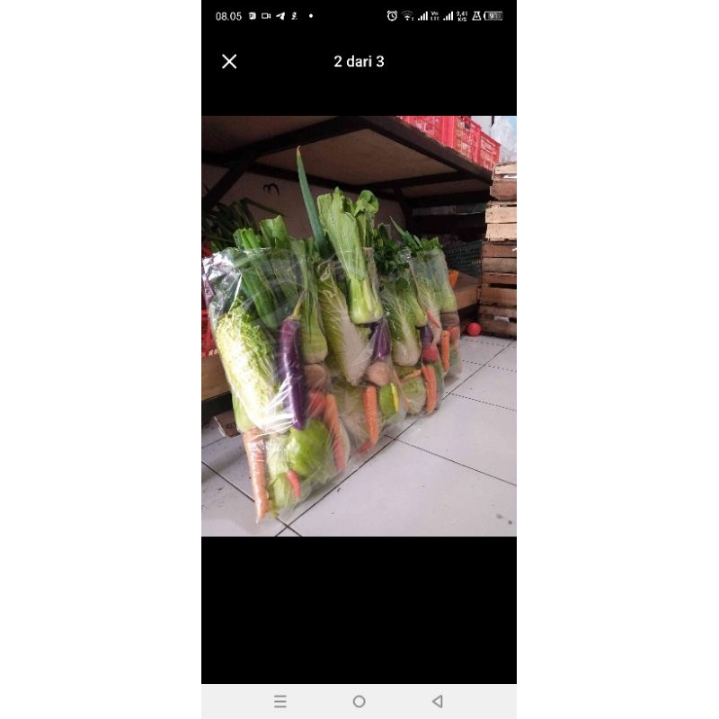 

Peket Murah sayur segar bermacam sayur wortel kubis tomat seledri daun bawang sawi kemasan 1 kg paket komplit sayur sop