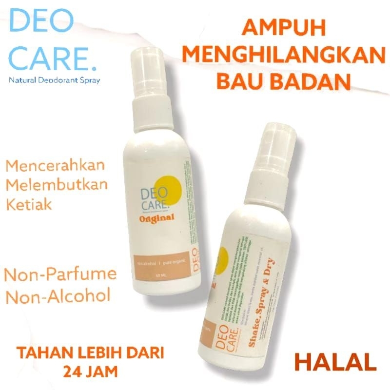 DEODORANT TAWAS SPRAY ALAMI TANPA ALKOHOL DEO CARE ORIGINAL DEODORAN TAWAS DEOCARE  NATURAL 60ml TRA