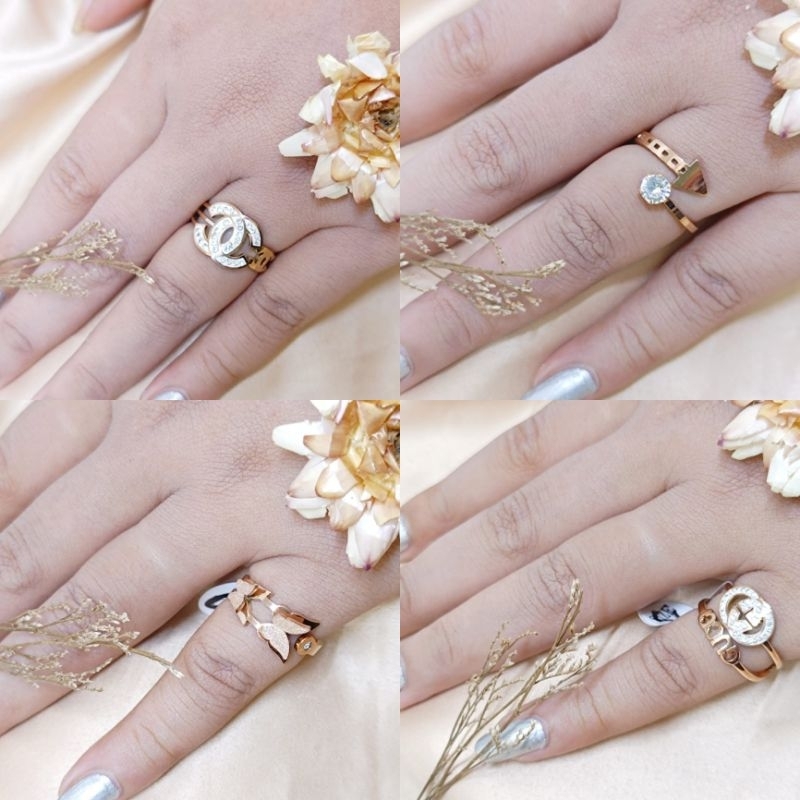 Cincin wanita titanium / cincin anti karat