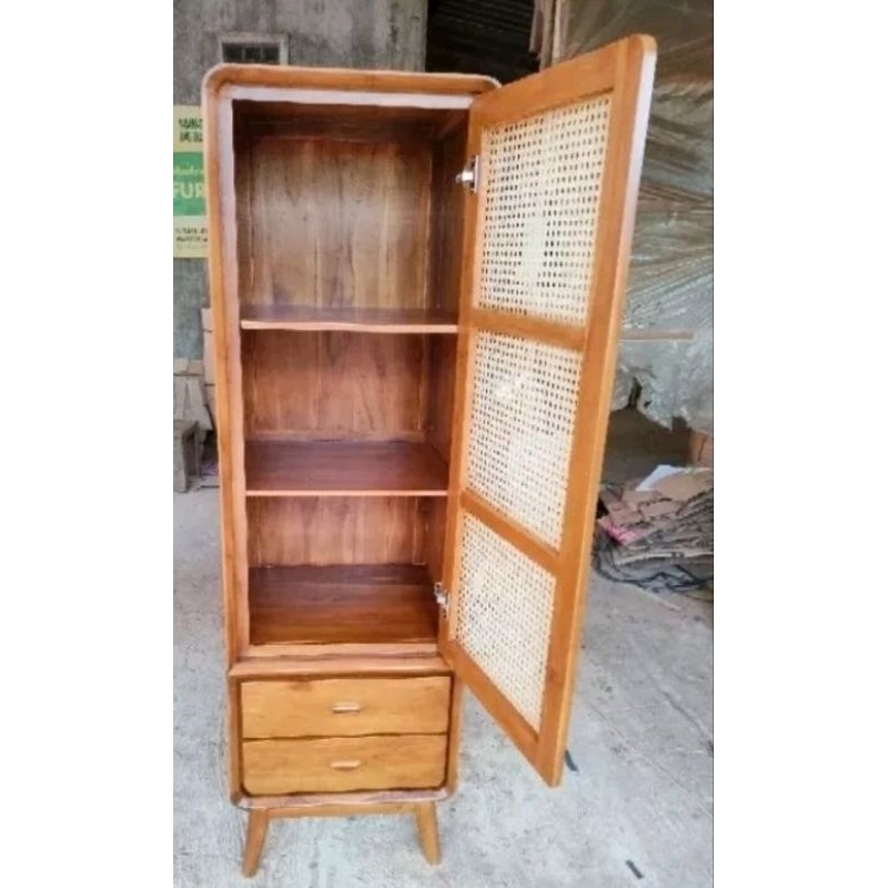 almari retro pintu 1 rotan