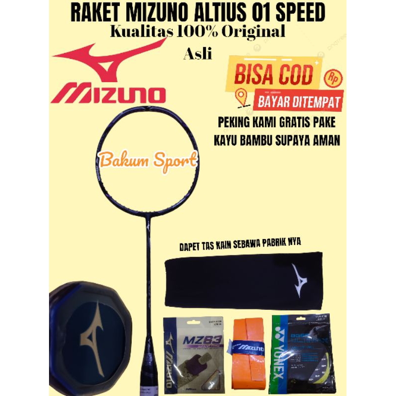 Raket Mizuno altius 01 speed kualitas 100% original asli Bisa (COD)