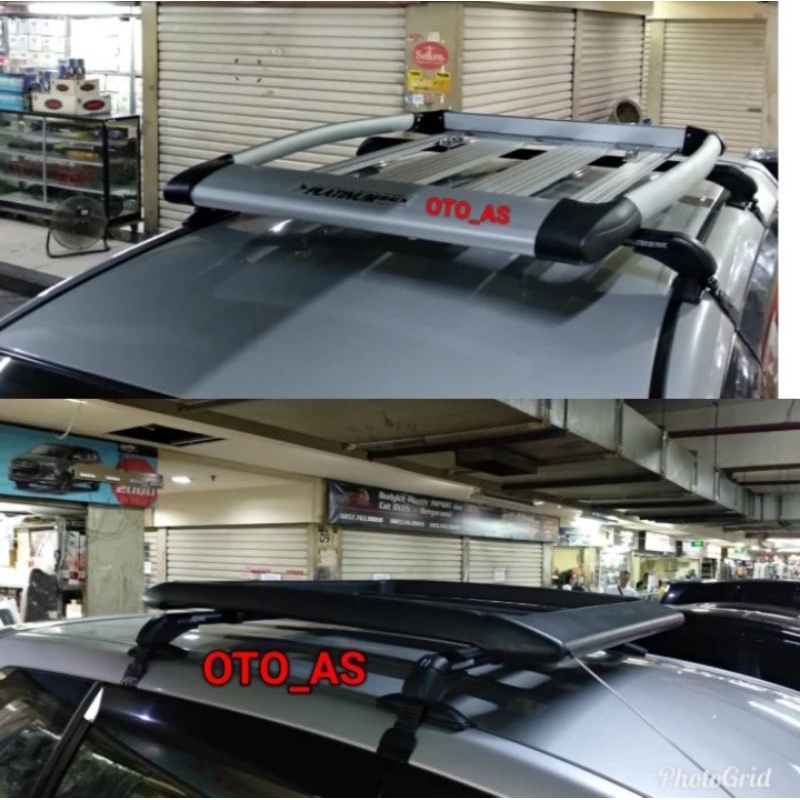 paket cross bar jepit body + rack bagasi oval mobilio