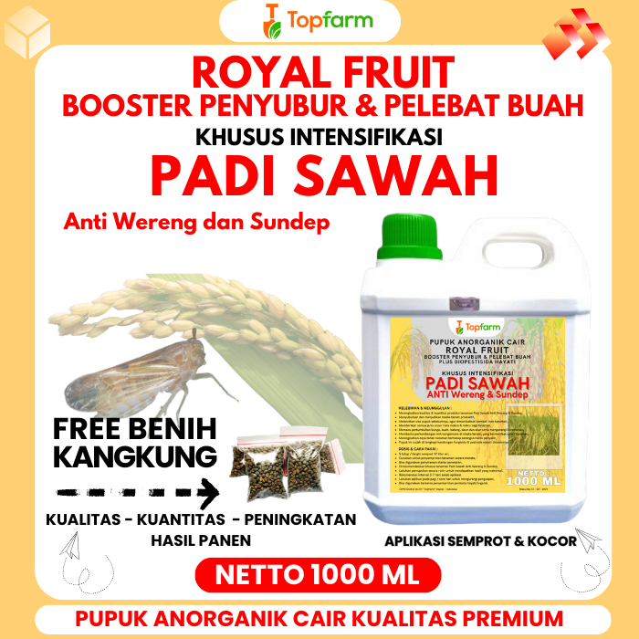 Pupuk Padi Sawah Anti Wereng / Pupuk Organik Cair Khusus Padi / Obat Padi Untuk Hama Wereng, Sundep 