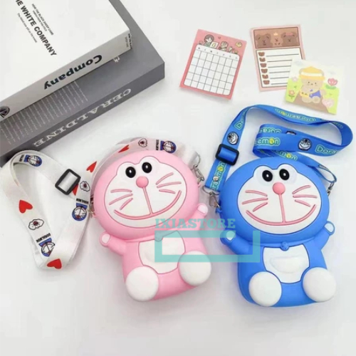 Tas Bahu Selempang Slempang Lucu Tas Karet Anak Remaja Dewasa Slingbag Waterproof Karakter Doraemon 