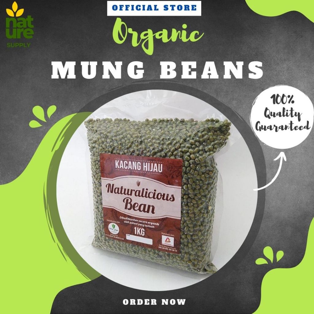 

Kacang Hijau Organik Tinggi Serat Diet Sehat Bebas Pestisida
