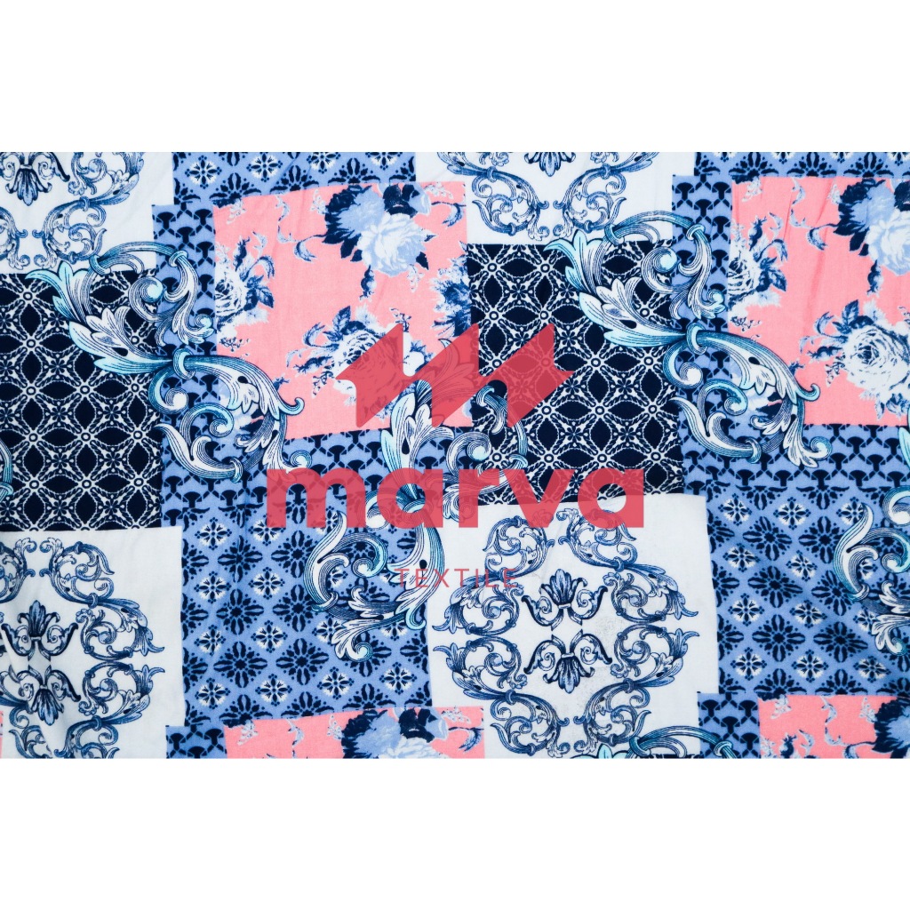 Kain Batik Meteran Premium Bahan Rayon motif abstark warna hitam by Marva textile
