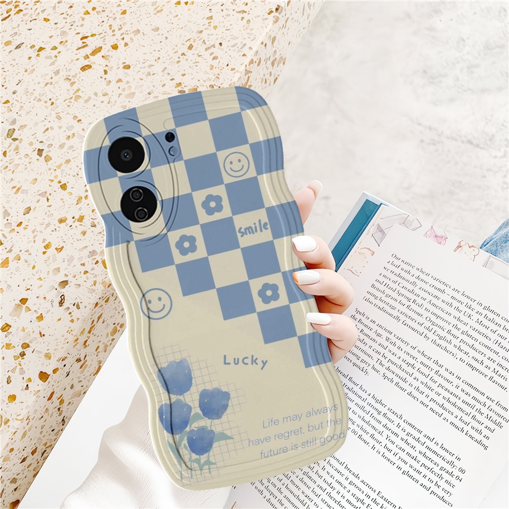 Softcase GELOMBANG Redmi 13C - External.Acc - Motif Catur - Fashion Case - Case Cewek - Case Cowok -