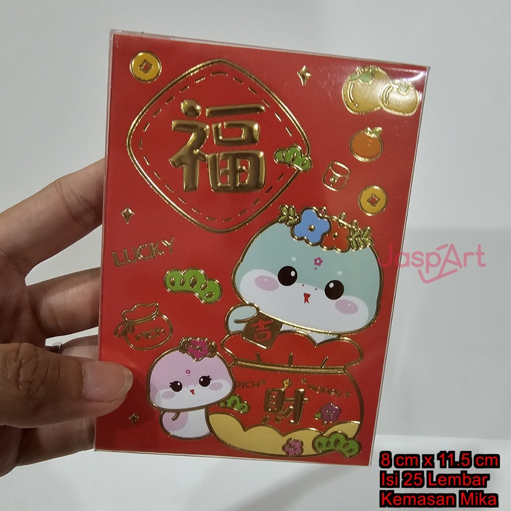 

JASPART ANGPAO IMLEK SHIO ULAR SNAKE 2025 HONG BAO FUNG PAU KOTAK MIKA PERSEGI ISI 25
