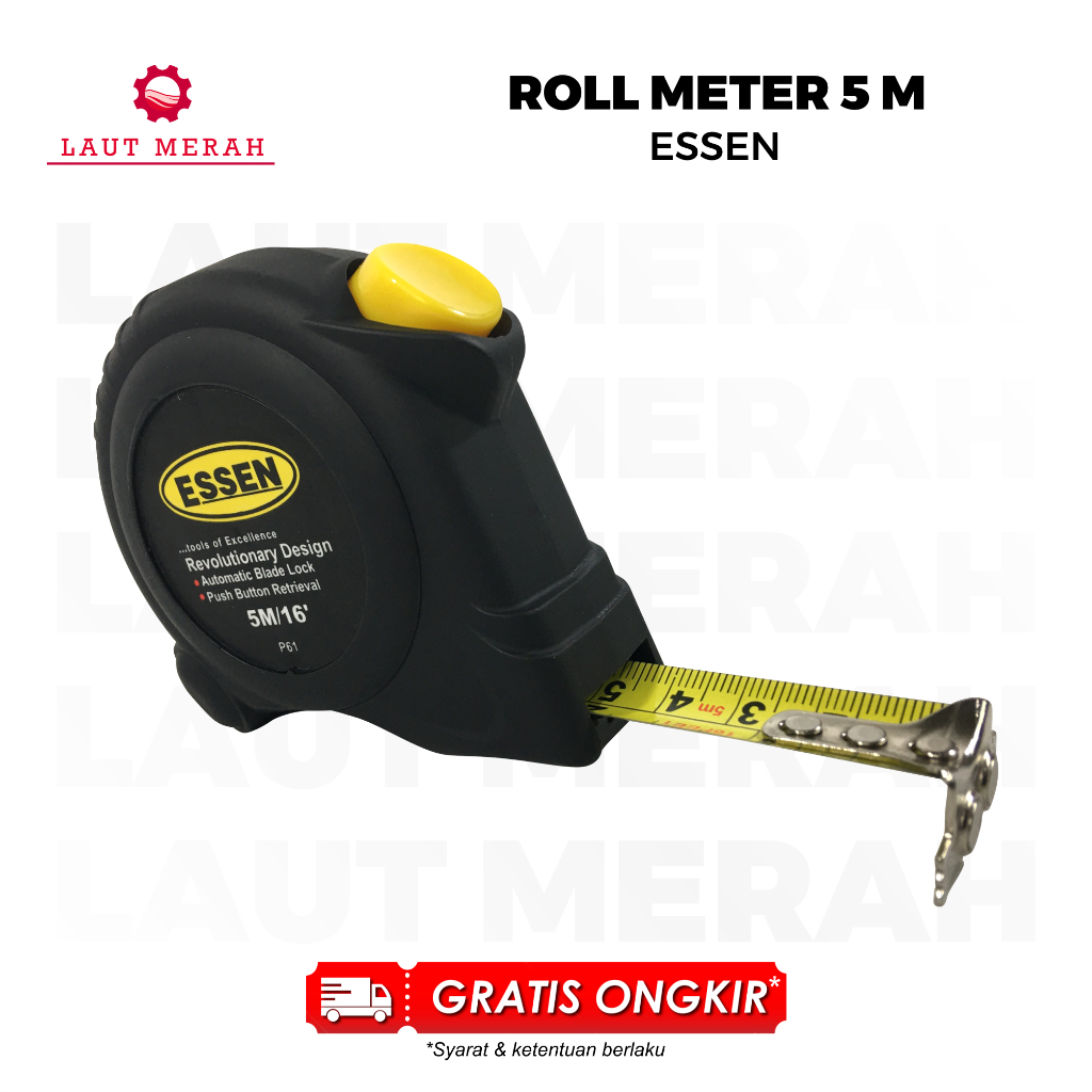 Essen Meteran 5 Meter Tukang Bangunan Roll 5m