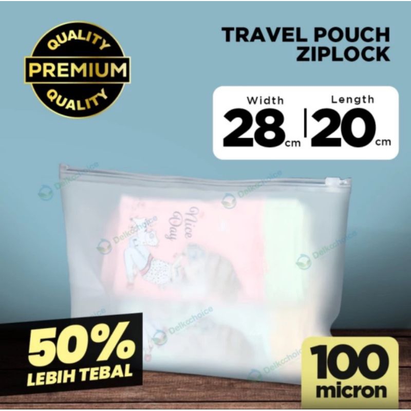 Travel Pouch Organizer PREMIUM 28x20 / Plastik Pouch Ziplock Serbaguna Delkochoice