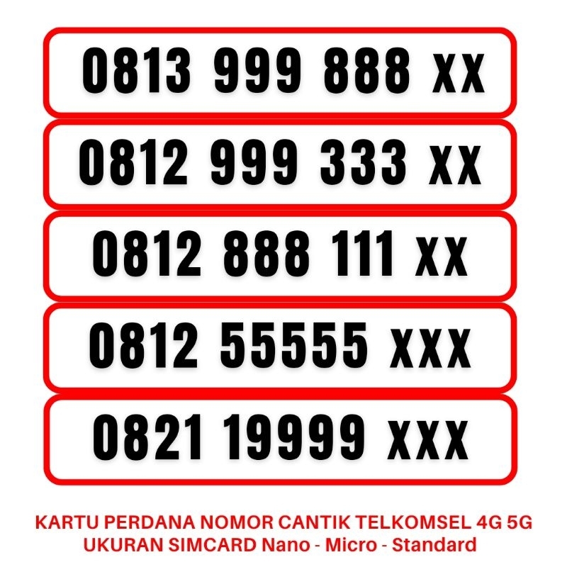 KOLEKSI 2 NOMOR CANTIK SIMPATI 4G 5G TELKOMSEL NOCAN SIMPATI NOMER SIMPATI CANTIK KARTU PERDANA SIMP