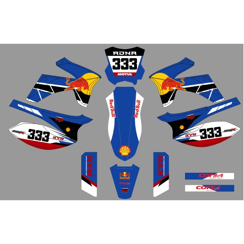 decal viar cross x 150 redbull orange