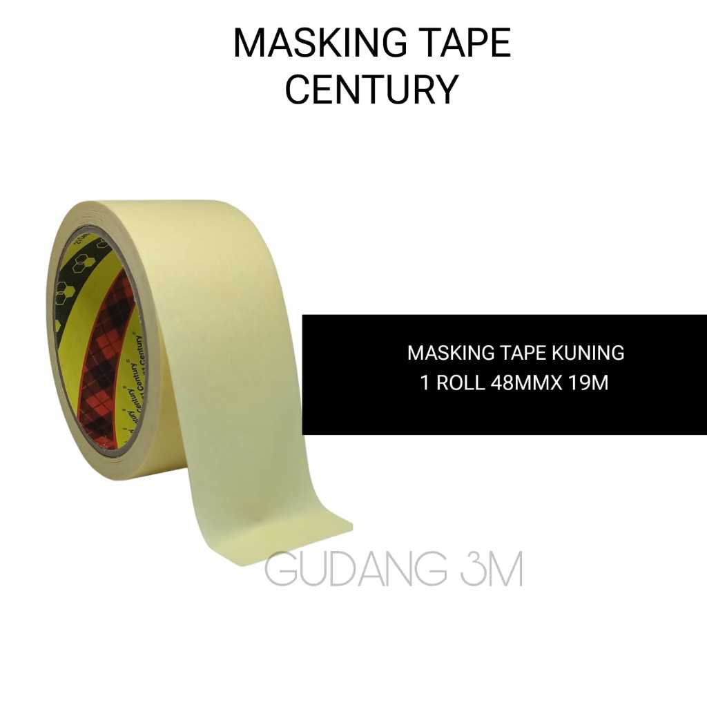

LAKBAN KERTAS / MASKING TAPE KUNING CENTURY / LUXKING 48mm x 19M