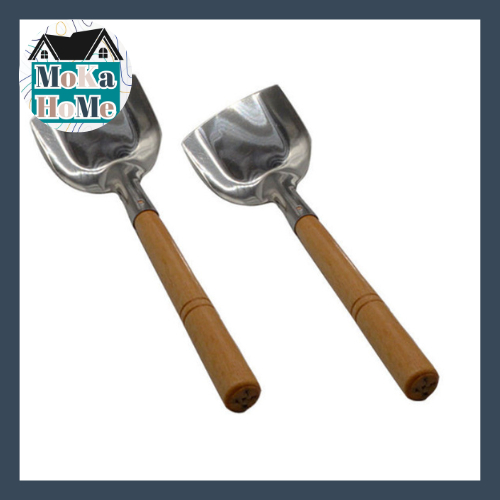 Sutil Panjang Stainless Steel Tebal Gagang Kayu / Sodet Nasi Goreng