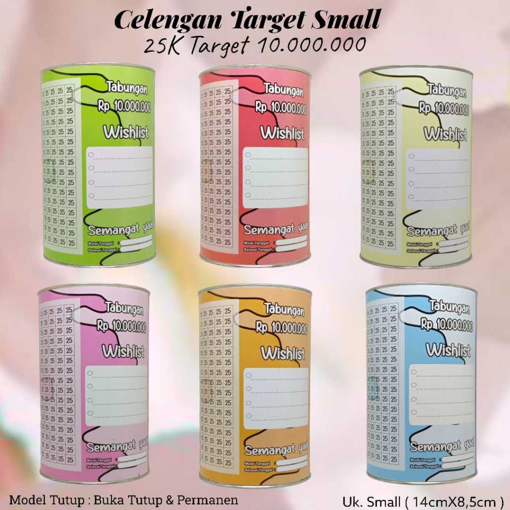 Celengan Target Viral Tabungan Target Souvenir Celengan 25K Target 10 Juta { BISA COD } ukuran SMALL